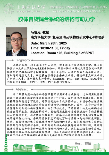 胶体自旋耦合系统的结构与动力学