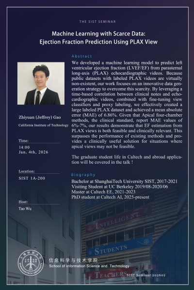 【SIST】Machine Learning with Scarce Data: Ejection Fraction Prediction Using PLAX View