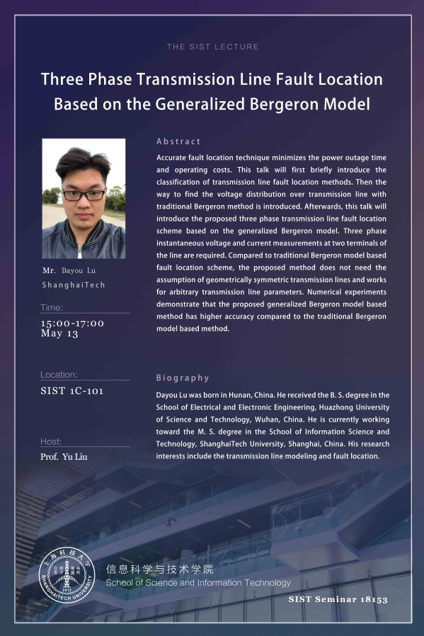 Three Phase Transmission Line Fault Location Based on the Generalized