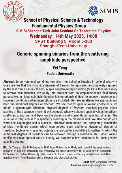 Generic spinning binaries from the scattering amplitude perspective