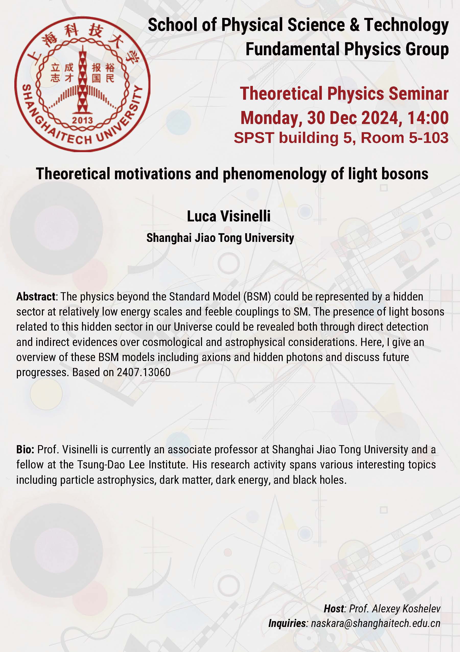 Theoretical motivations and phenomenology of light bosons