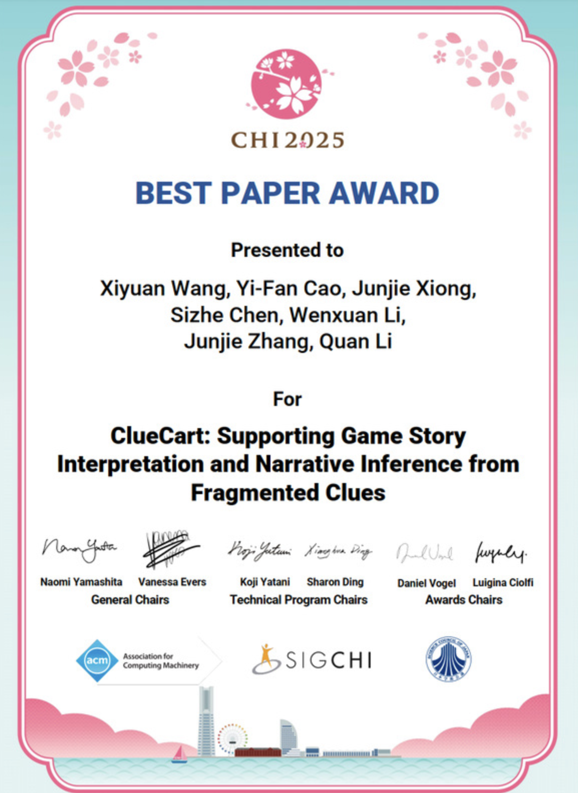 ShanghaiTech University’s ClueCart wins Best Paper Award at ACM CHI 2025
