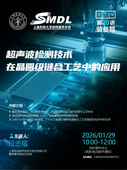 《造芯大讲堂（装备篇）》——《超声波检测技术在晶圆级键合工艺中的应用》