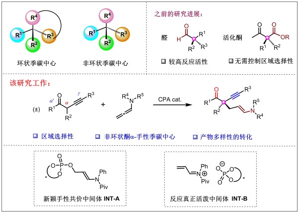 物质学院杨晓瑜组在非环状手性季碳中心不对称催化合成领域取得进展