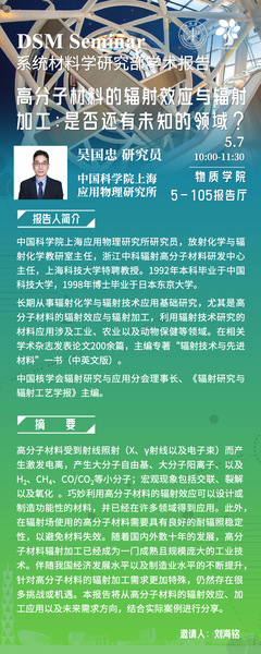 高分子材料的辐射效应与辐射加工：是否还有未知的领域?
