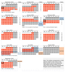 Academic Calendar 2021-2022