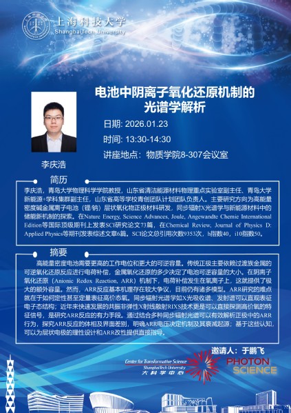 电池中阴离子氧化还原机制的光谱学解析