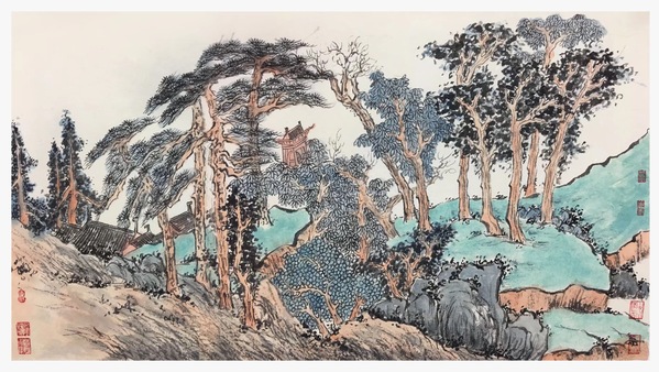 中国水墨画传承创新展在校图书馆展出